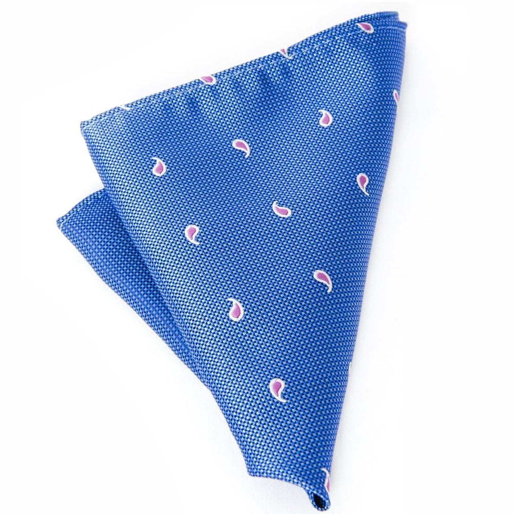 Blue Mini Paisley Pocket Square 2