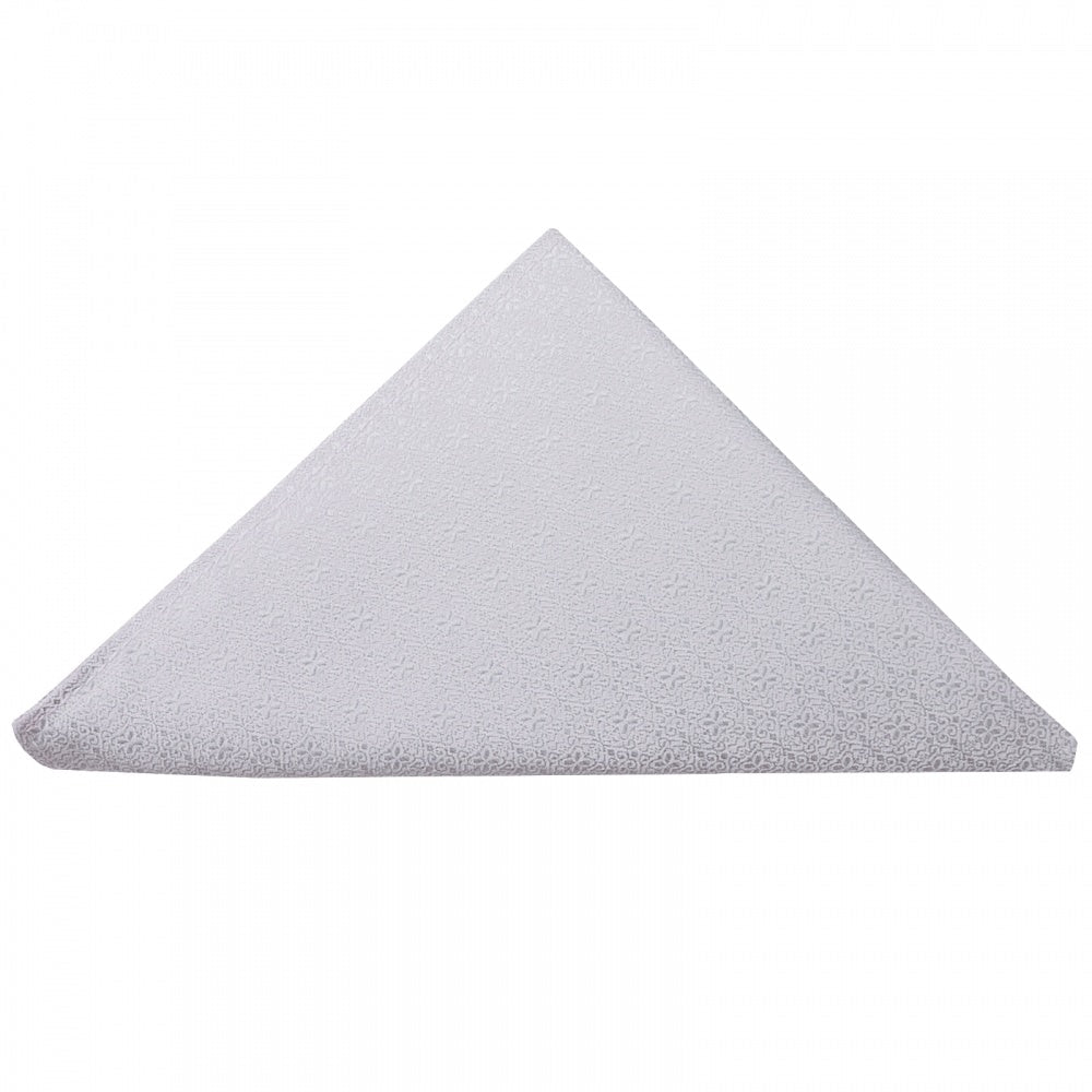 Lilac Self Floral Textured Silk Pocket Square 1