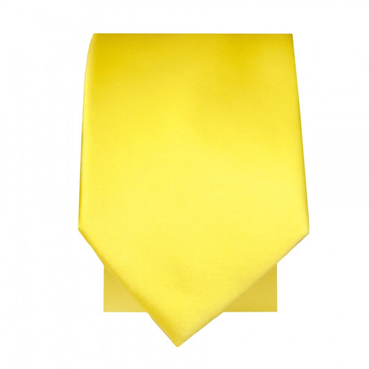 Sunshine Yellow Satin Skinny Mens Tie 2