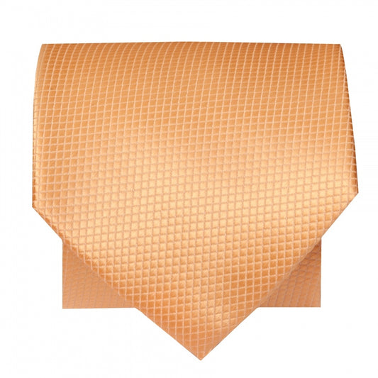 Peach Diamond Classic Mens Tie and Pocket Square Set