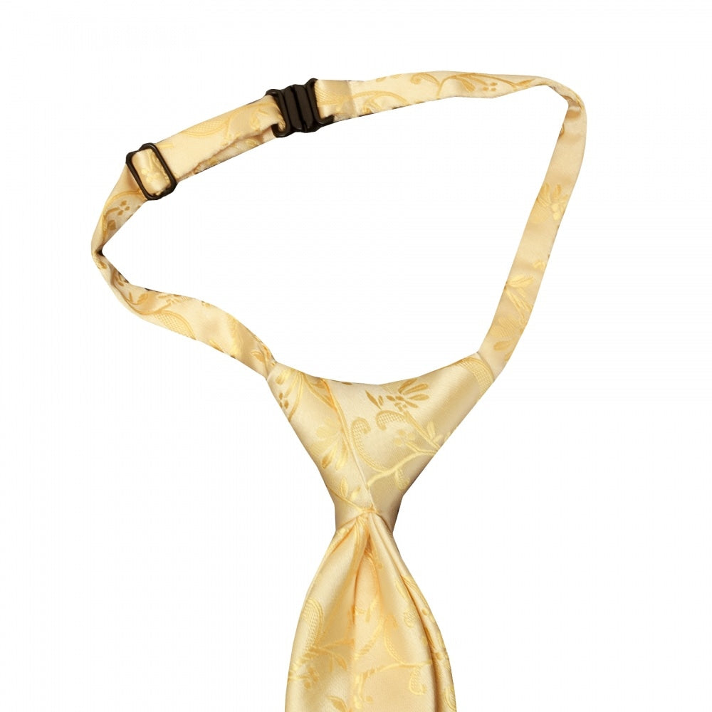 Pre Tied Gold Floral Boys Tie Age 4 7 2