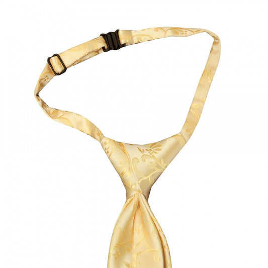 Pre Tied Gold Floral Boys Tie Age 4 7 2