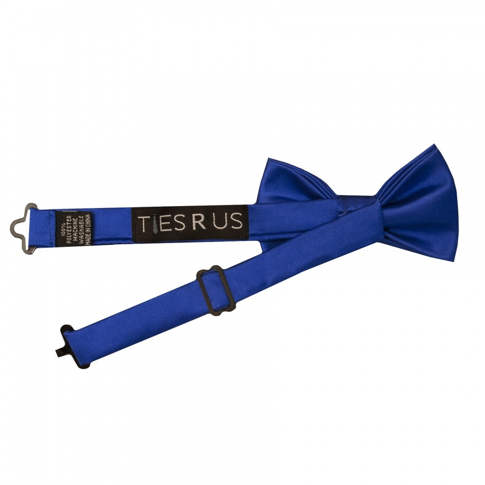 Pre Tied Royal Blue Satin Boys Bow Tie Age 4 7 2
