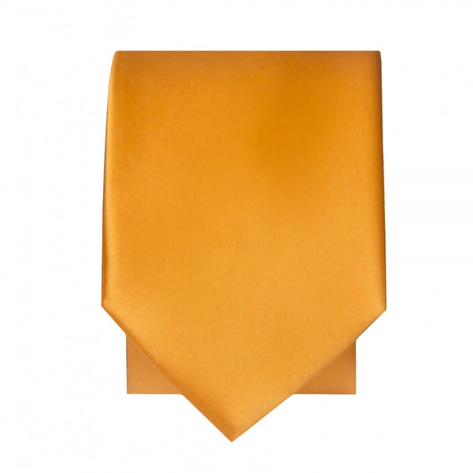 Plain Rust Satin Skinny Mens Tie 2
