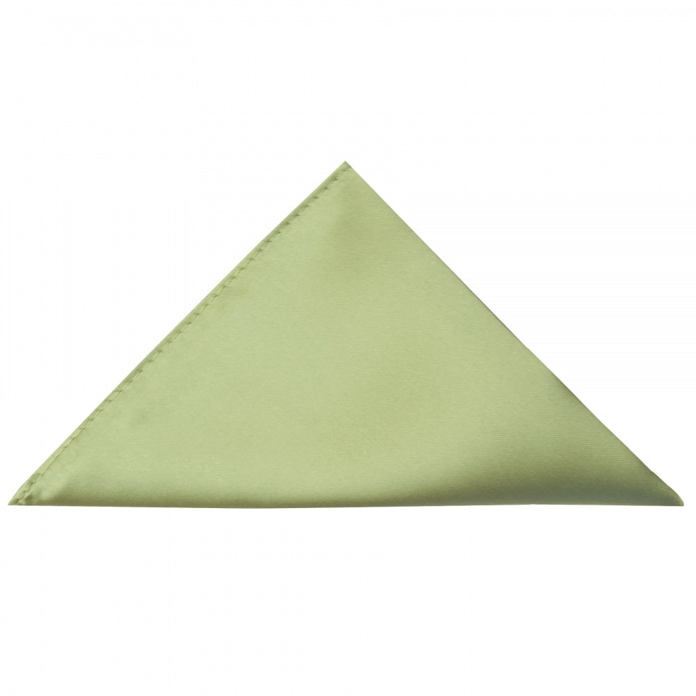 Plain Sage Green Satin Skinny Mens Tie And Pocket Square Set 5