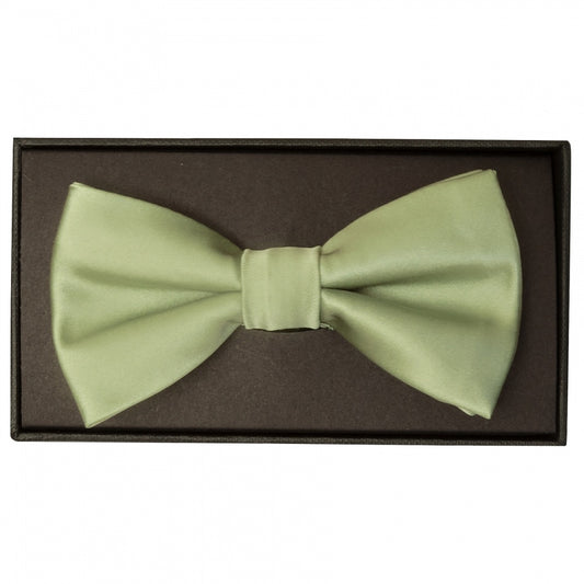 Hand Made Sage Green Mens Bow Tie And Pocket Square Set 2