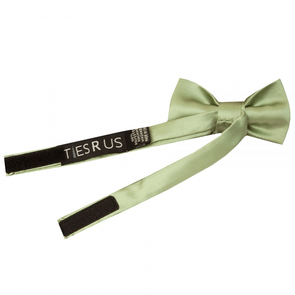Pre Tied Sage Green Satin Boys Bow Tie Age 4 7 2