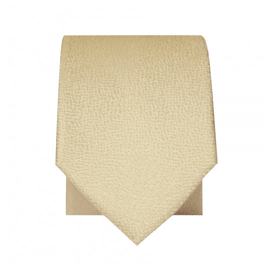 Plain Champagne Textured Silk Skinny Mens Tie And Pocket Square Set 2