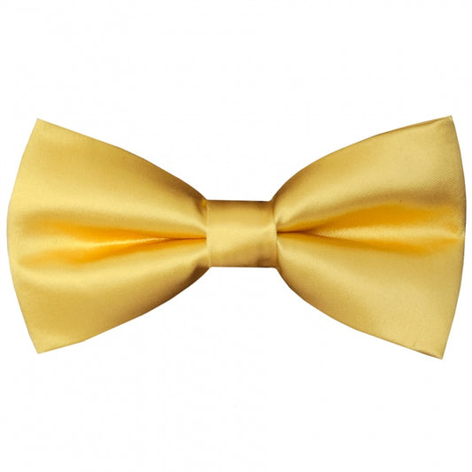 Pre Tied Gold Satin Boys Bow Tie And Pocket Square Set 2