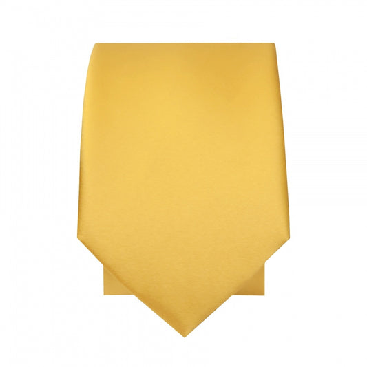 Plain Gold Satin Silk Skinny Mens Tie 2