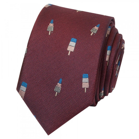 Ben Sherman Burgundy Ice Lolly Silk Skinny Mens Tie 2