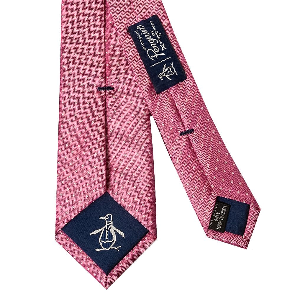 Original Penguin Pink Polka Dot Skinny Mens Silk Tie 3