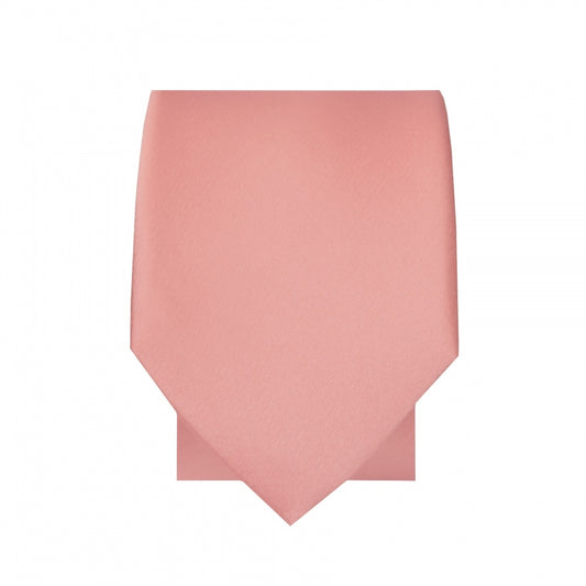 Plain Pink Satin Silk Skinny Mens Tie 2