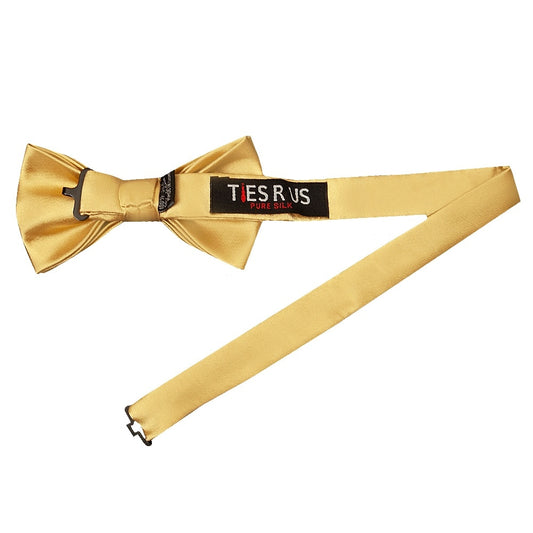 Plain Caramel Satin Silk Mens Bow Tie 2