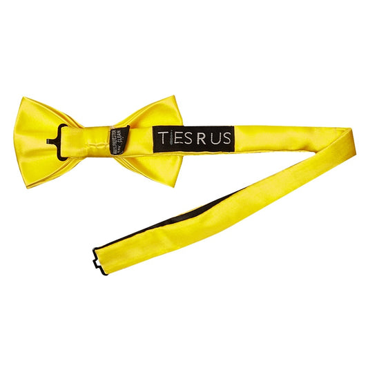 Plain Sunshine Yellow Handmade Mens Bow Tie 2