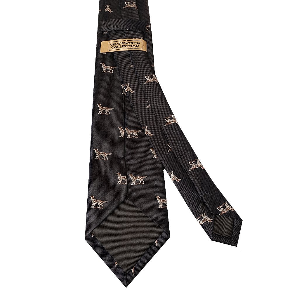 Chatsworth Collection Navy Dog Silk Classic Mens Tie 3