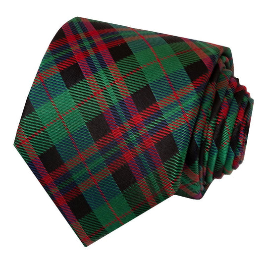 Green and Red Tartan Silk Classic Mens Tie