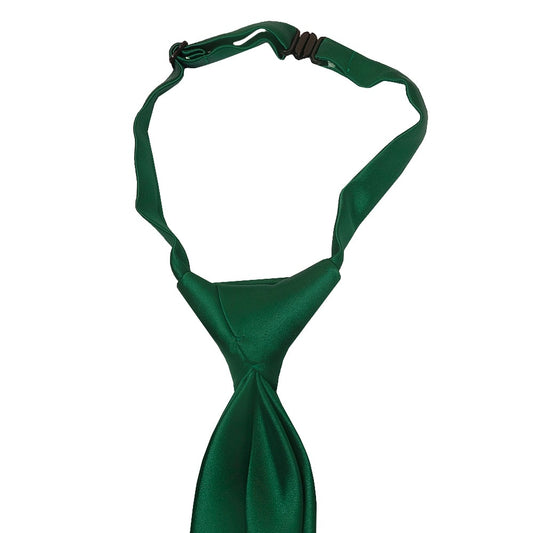Pre Tied Forest Green Satin Boys Tie Age 4 7 2