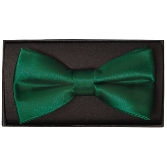 Plain Forest Green Handmade Mens Bow Tie And Pocket Square Set 2