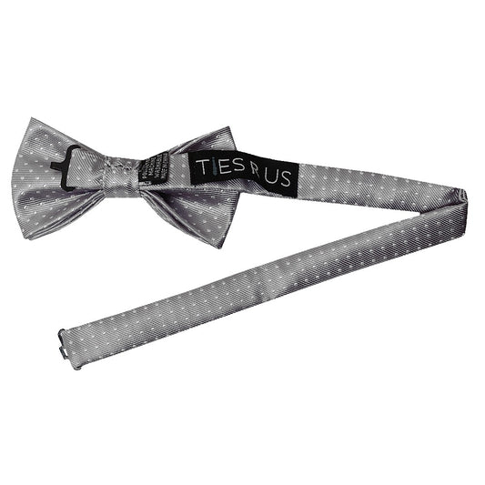 Handmade Silver And White Polka Dot Mens Bow Tie 2