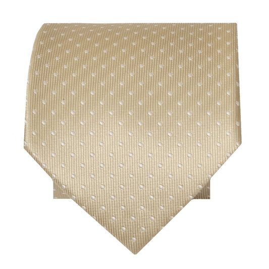Champagne And White Polka Dot Classic Mens Tie 2