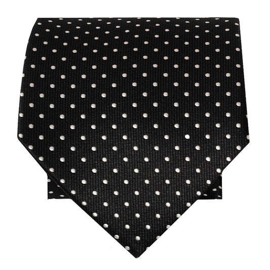 Black And White Polka Dot Classic Mens Tie 2