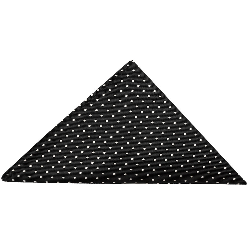Black And White Polka Dot Classic Mens Tie Pocket Square Set 3
