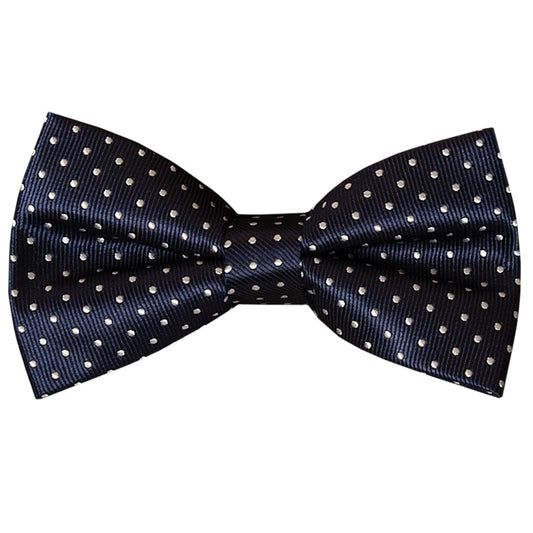 Pre Tied Navy Polka Dot Boys Bow Tie And Pocket Square Set 2