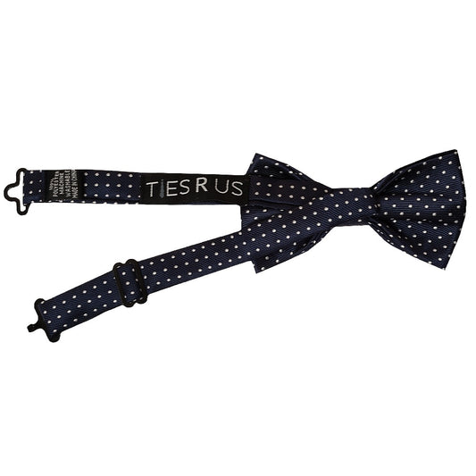 Pre Tied Navy Polka Dot Boys Bow Tie Age 8 11 2