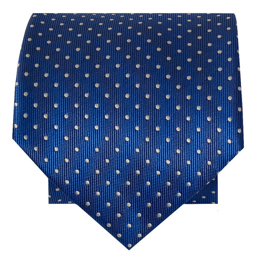 Blue And White Polka Dot Classic Mens Tie 2