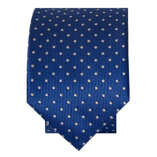 Blue And White Polka Dot Skinny Boys Tie 2