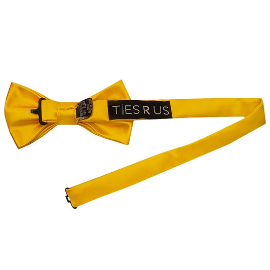 Plain Bright Yellow Hand Made Mens Bow Tie 2