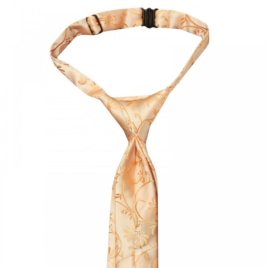 Pre Tied Peach Floral Boys Tie Age 4-7