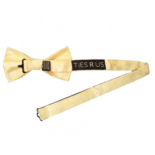 End Of Season Stock Light Gold Floral Hand Made Mens Bow Tie 2
