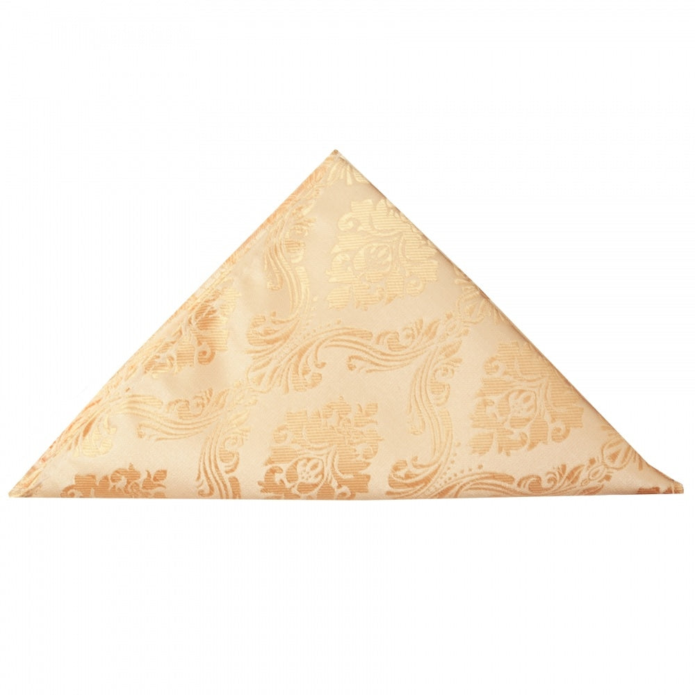 Pre Tied Peach Paisley Boys Bow Tie And Pocket Square Set 4