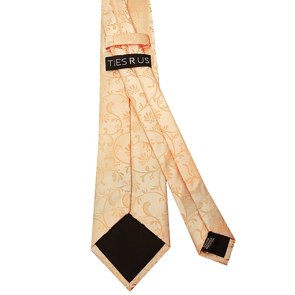 Peach Floral Classic Mens Tie 3