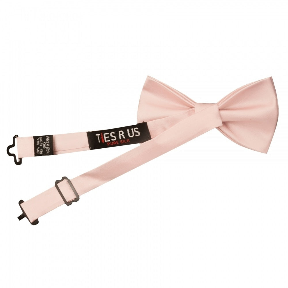End Of Season Stock Pre Tied Blush Pink Satin Silk Boys Bow Tie Age 8 11 2