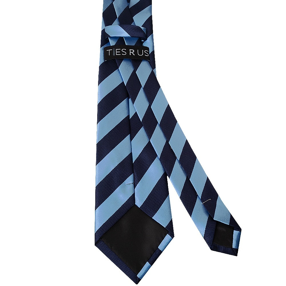 Navy And Light Blue Striped Classic Mens Tie 3
