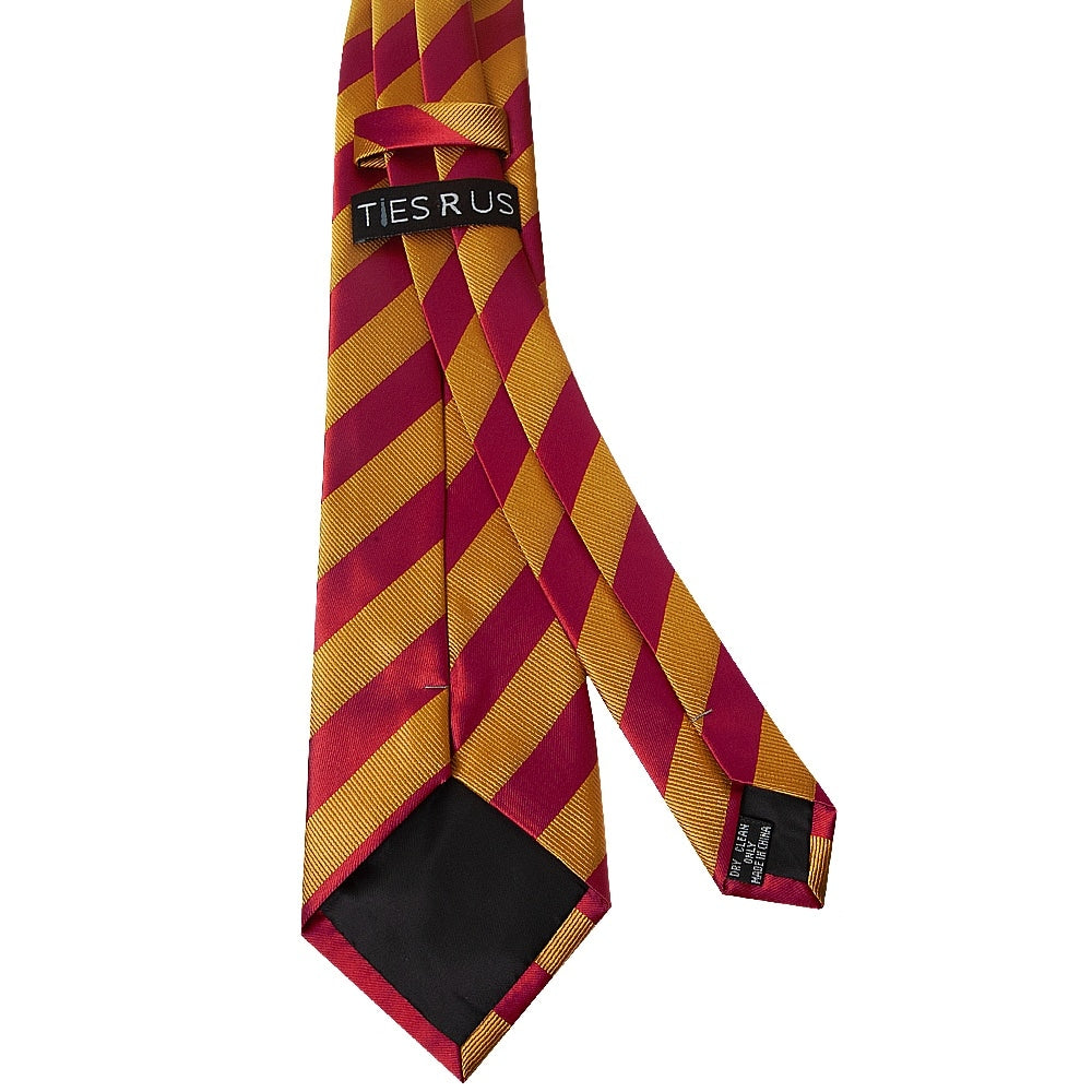 Red And Gold Striped Classic Mens Tie 3