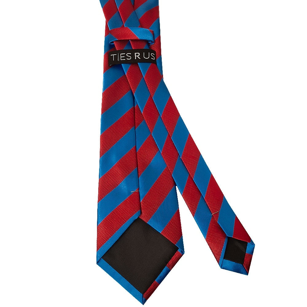 Red And Blue Striped Classic Mens Tie 3