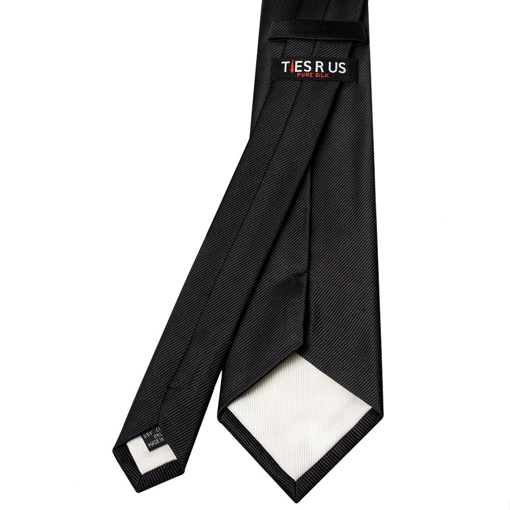 Black Silk Twill Silk Classic Mens Tie 4