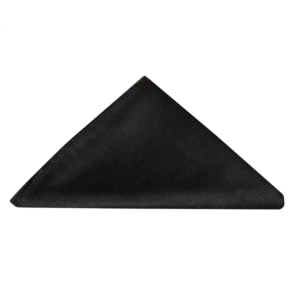 Black Silk Twill Skinny Mens Tie And Pocket Square Set 5
