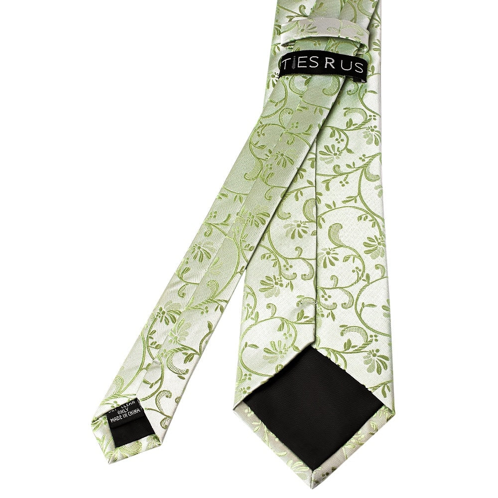 Sage Green Floral Classic Mens Tie 3