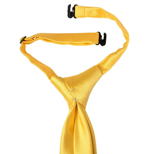 Pre Tied Yellow Gold Satin Boys Tie Age 4 7 2