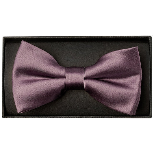 Plain Mauve Mens Bow Tie And Pocket Square Set 2