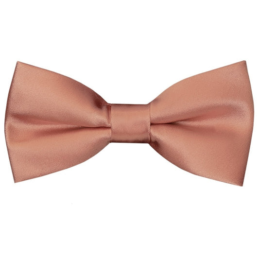 Pre Tied Rose Quartz Satin Boys Bow Tie And Pocket Square Age 4 7 2