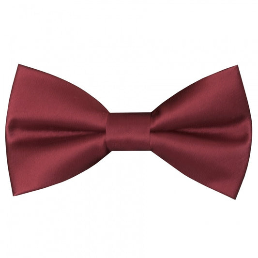 Pre Tied Burgundy Satin Boys Bow Tie And Pocket Square Set Age 4 7 2