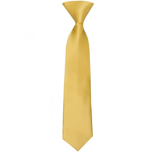 Pre Tied Plain Gold Satin Boys Tie And Pocket Square Set Age 4 7 2