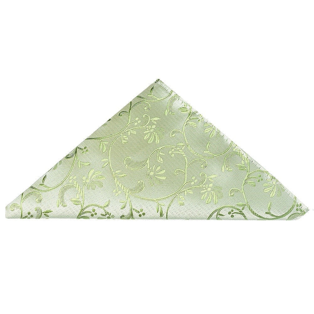 Sage Green Floral Mens Cravat Tie And Pocket Square Set 4