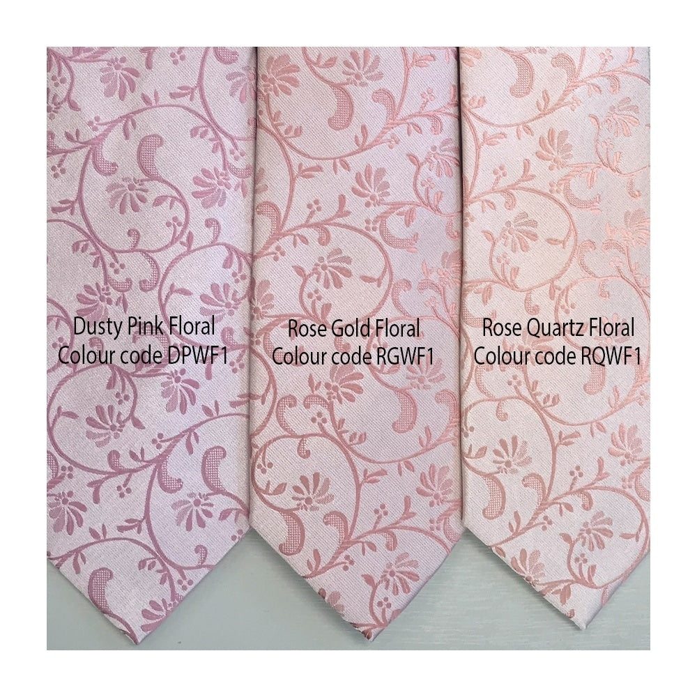 Pre Tied Rose Gold Floral Boys Bow Tie And Pocket Square Set Age 4 7 5